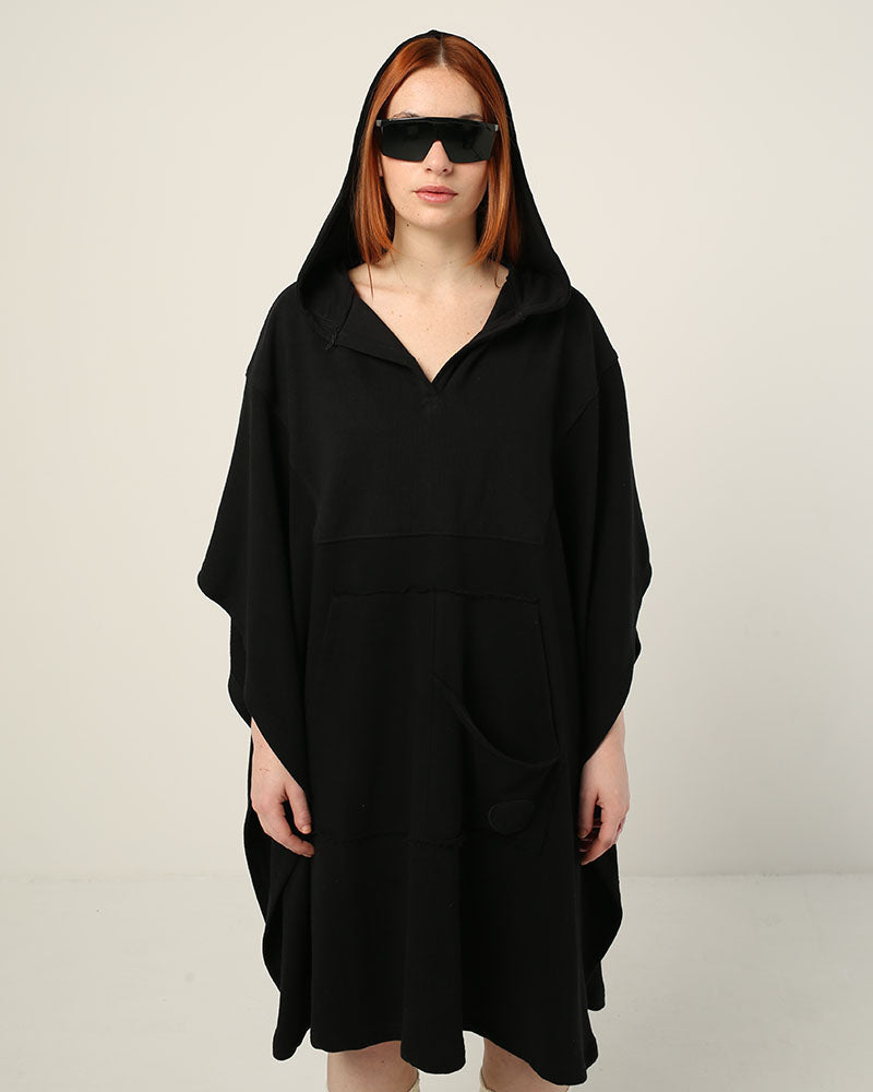 Terry poncho in 100% cotton